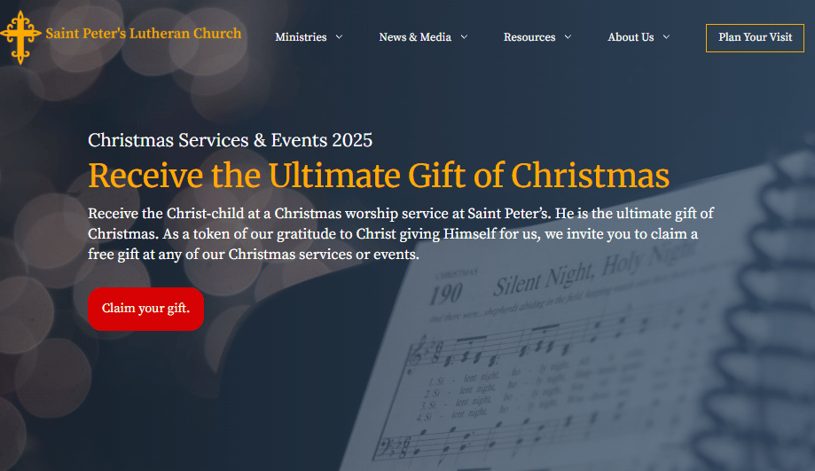 Hero of Christmas landing page.