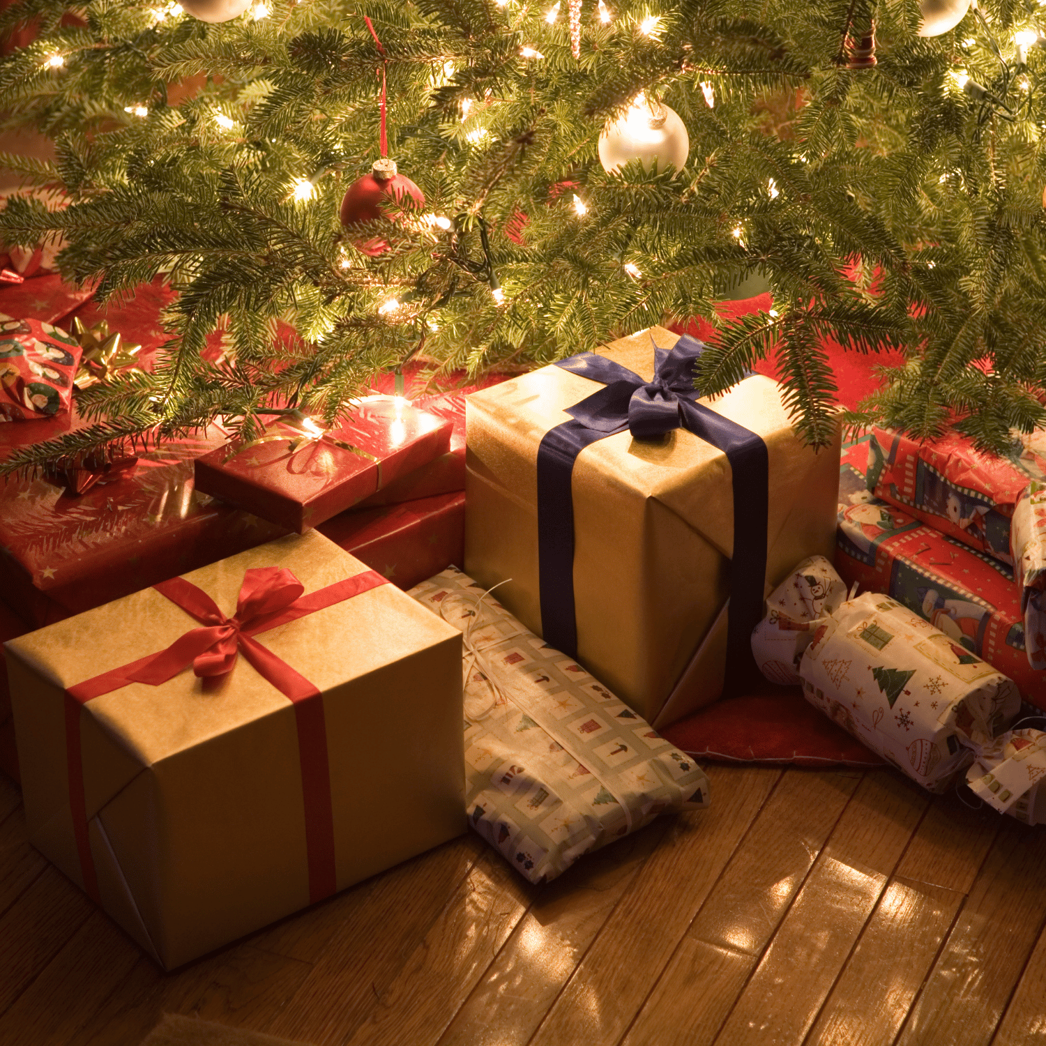 Christmas presents under the tree