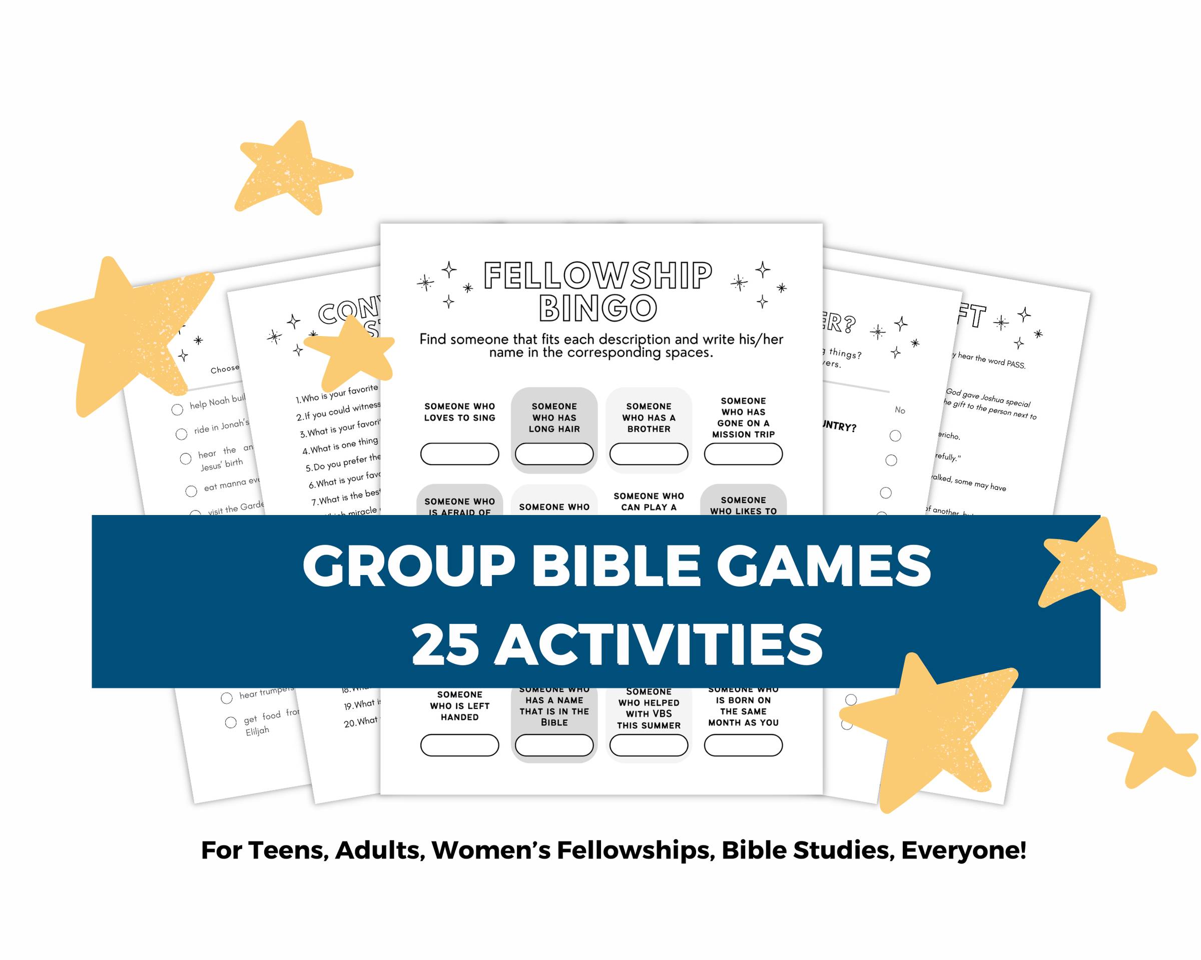 group bible games 25 activities and worksheets