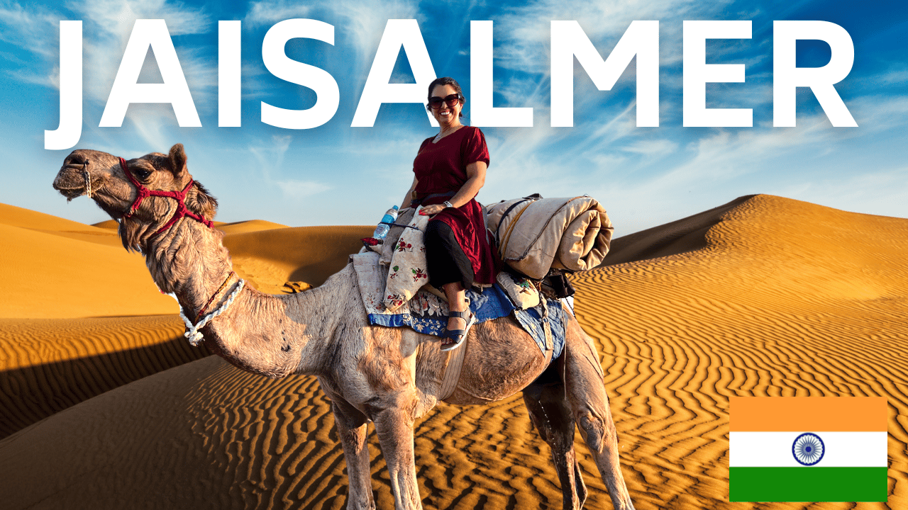 Ayngelina in the Thar desert on a camel