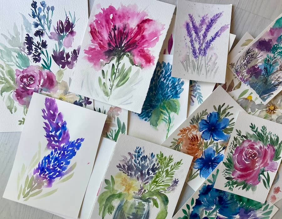 sue hay watercolour florals