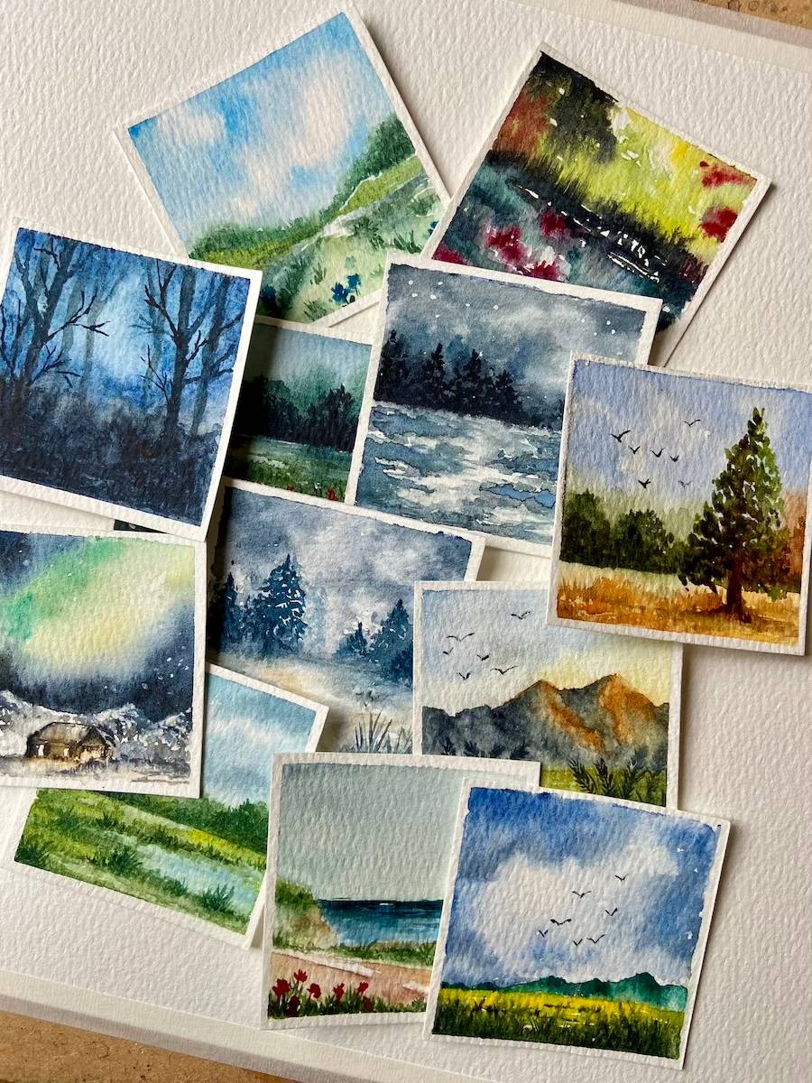 Paint Watercolour mini landscapes