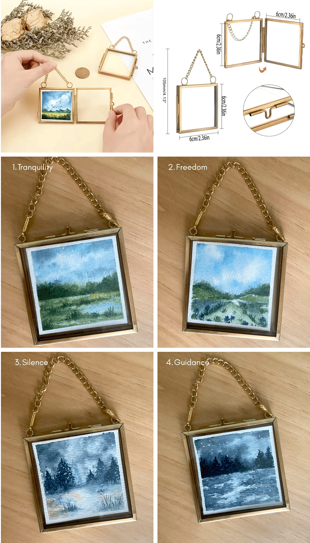 Mini Landscape - Original art in gold frame
