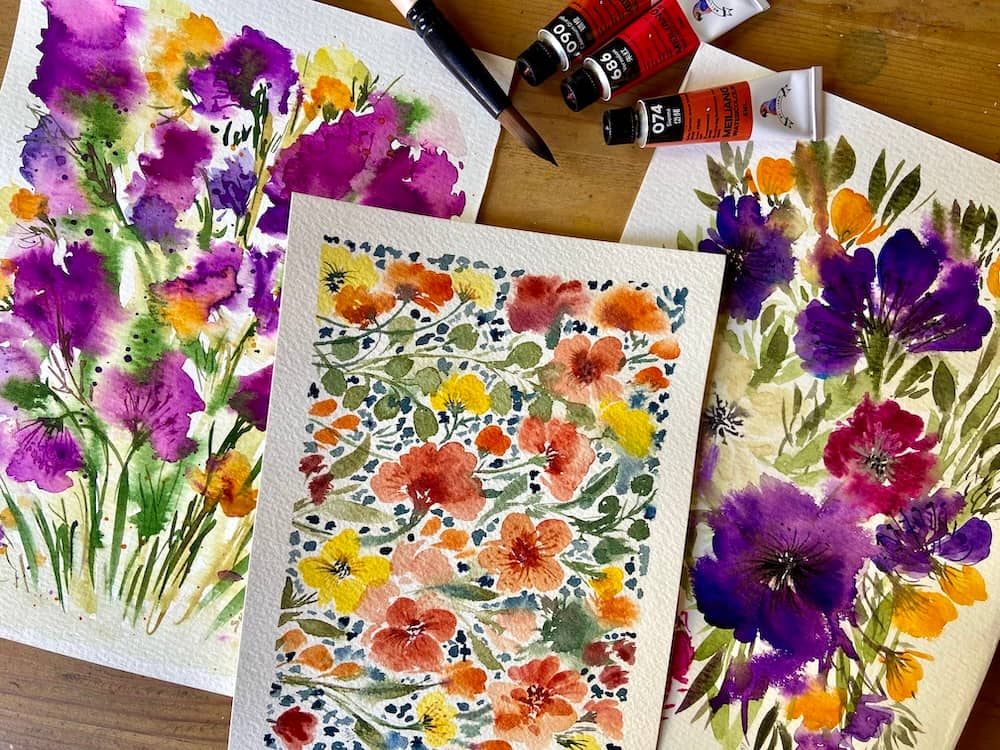 paint autumn watercolour florals