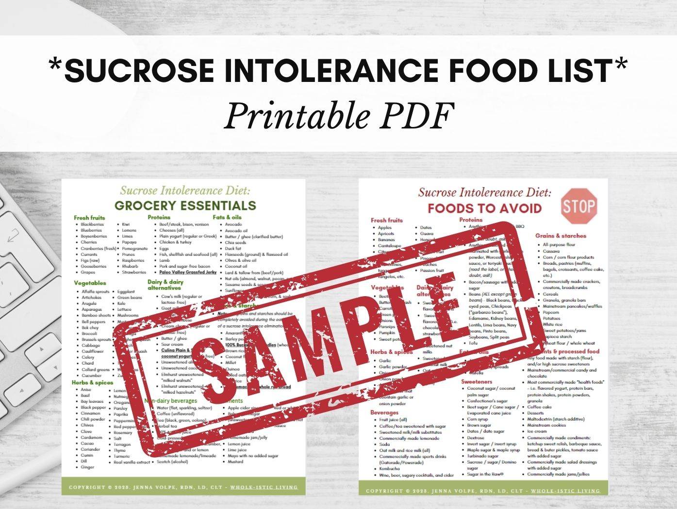 Sucrose Intolerance Food List