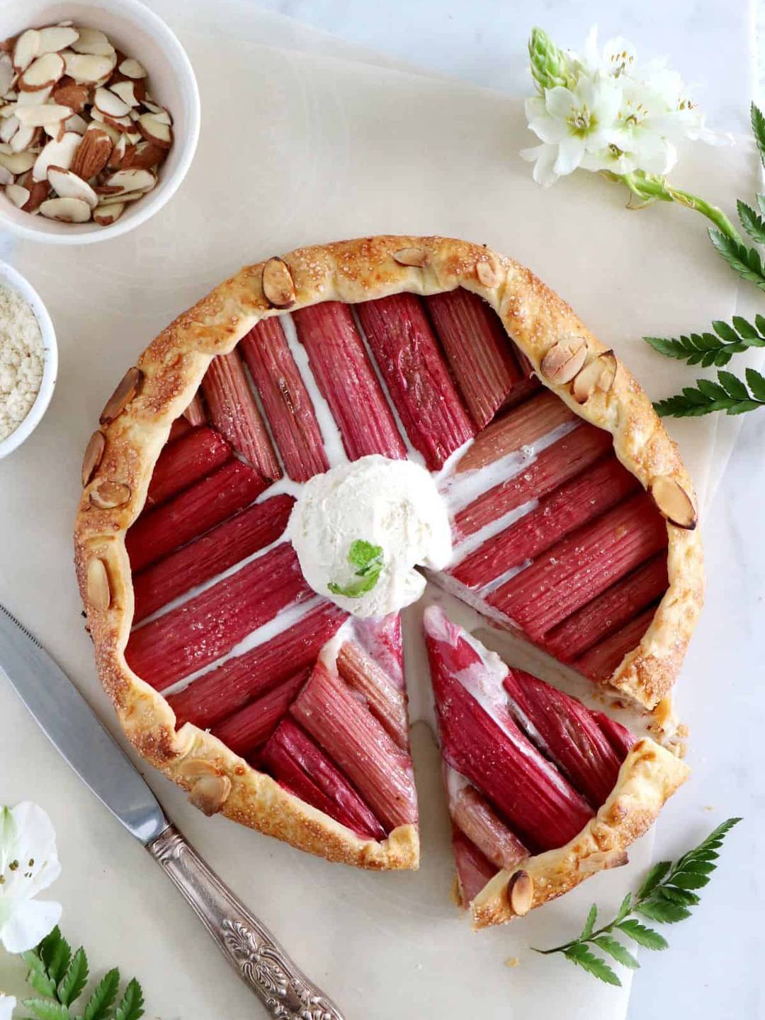 Rustic Geometric Rhubarb Pie
