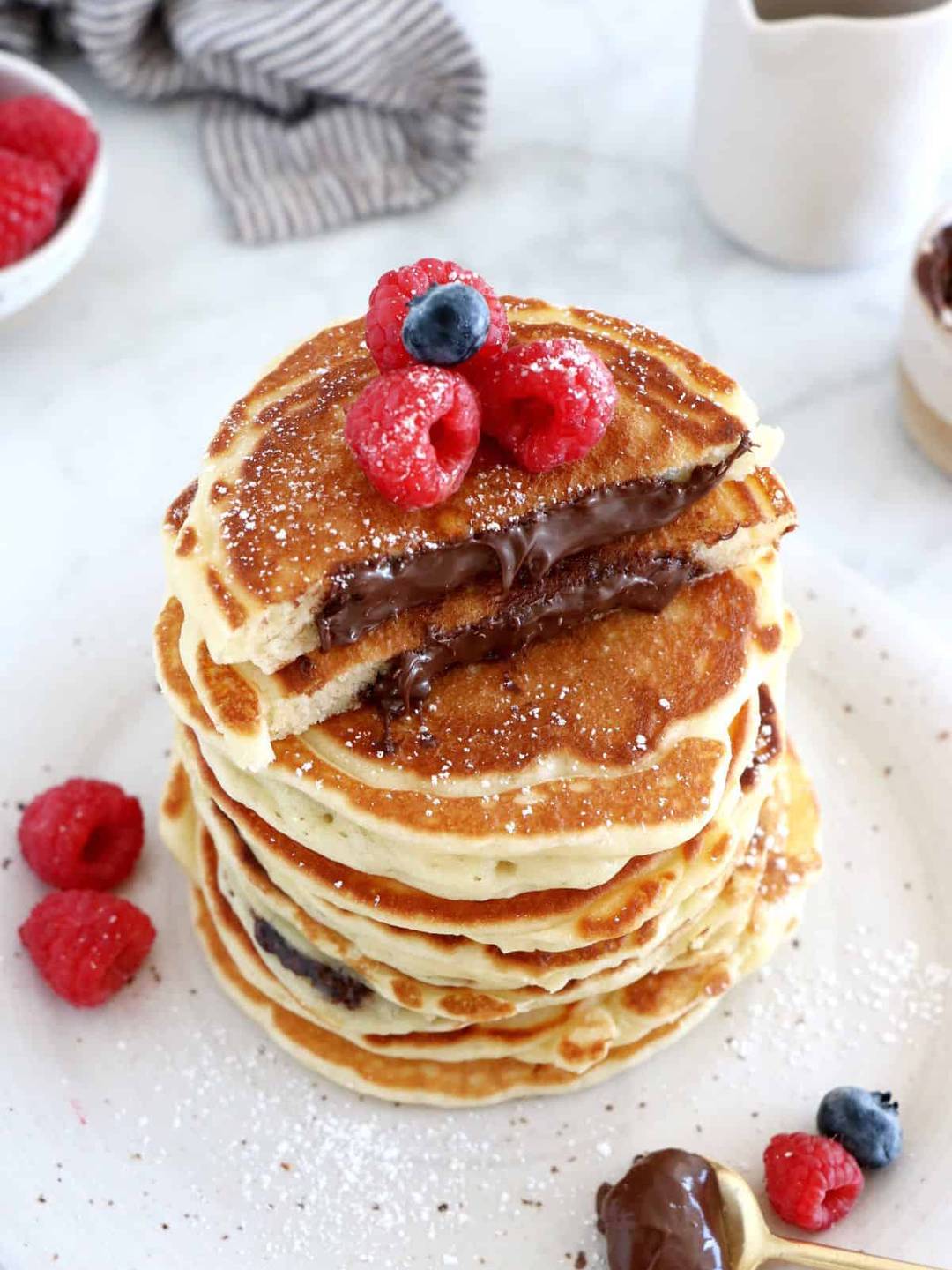 Nutella-Stuffed Pancakes