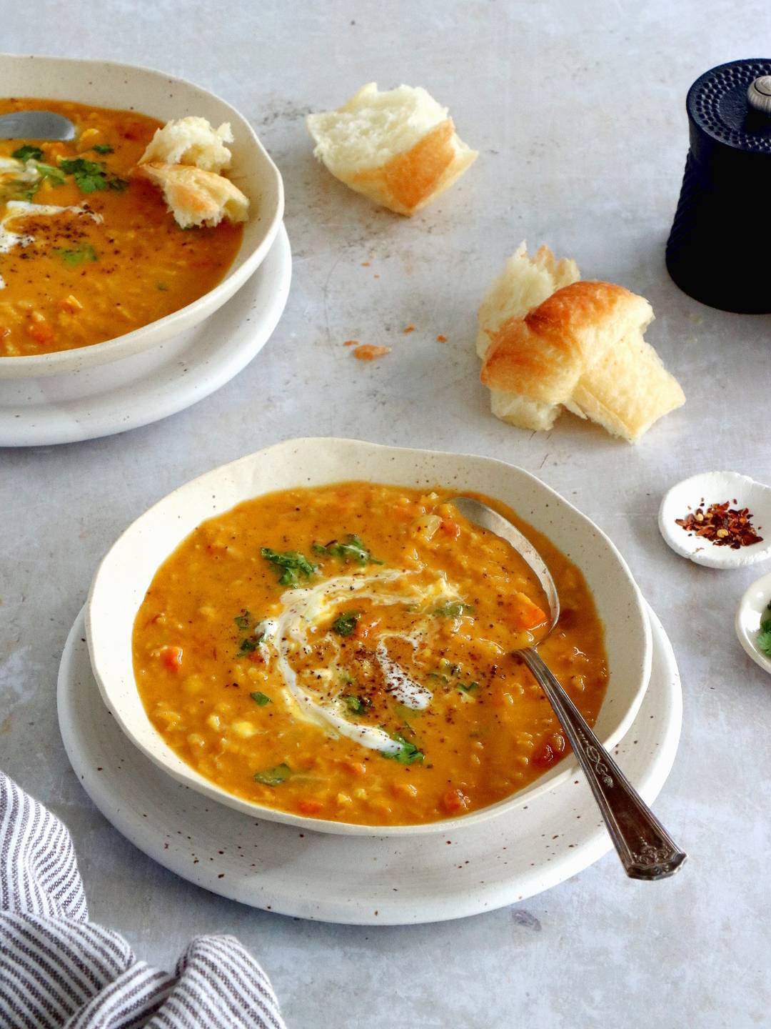 Soupe de pois cassés au curry