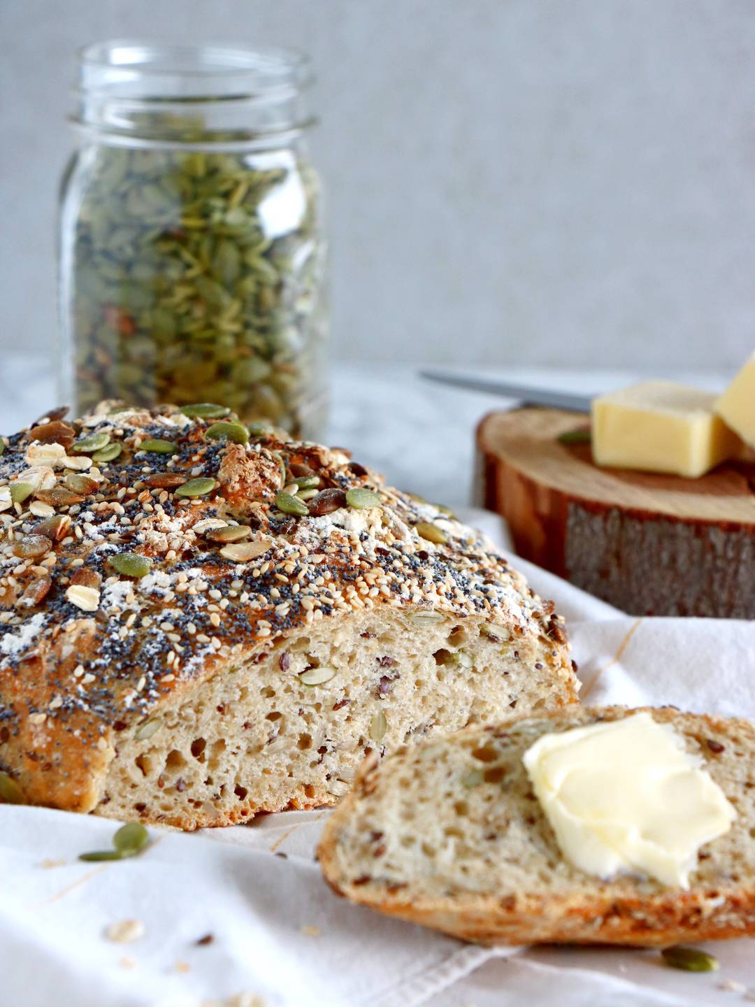 Multiseed No-Knead Bread