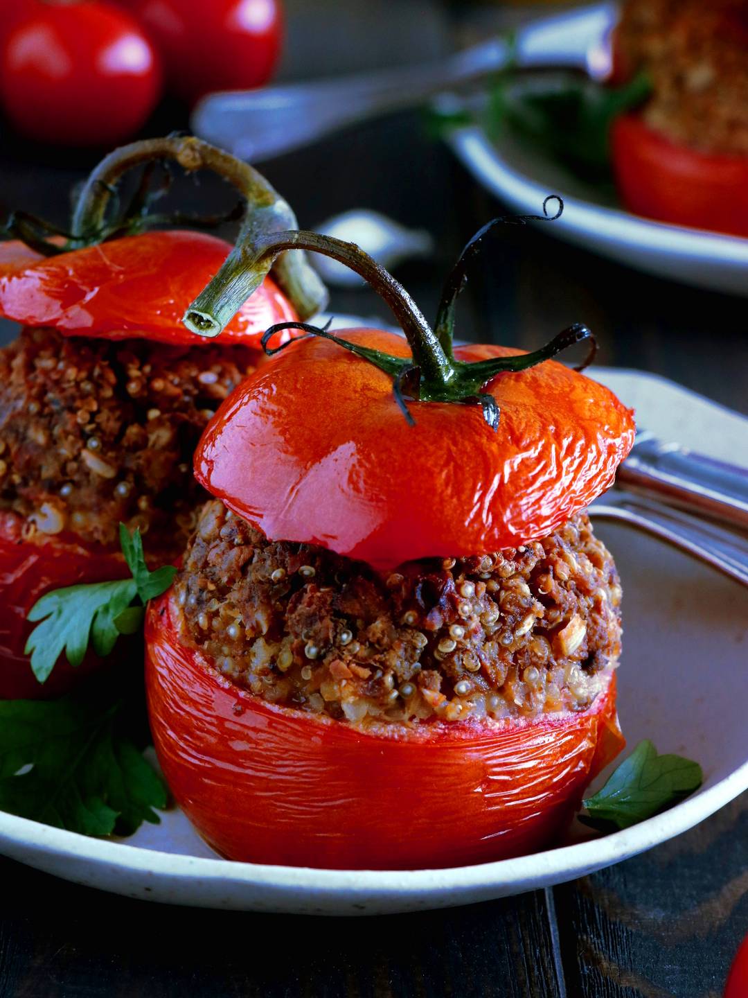 Chickpea Stuffed Tomatoes
