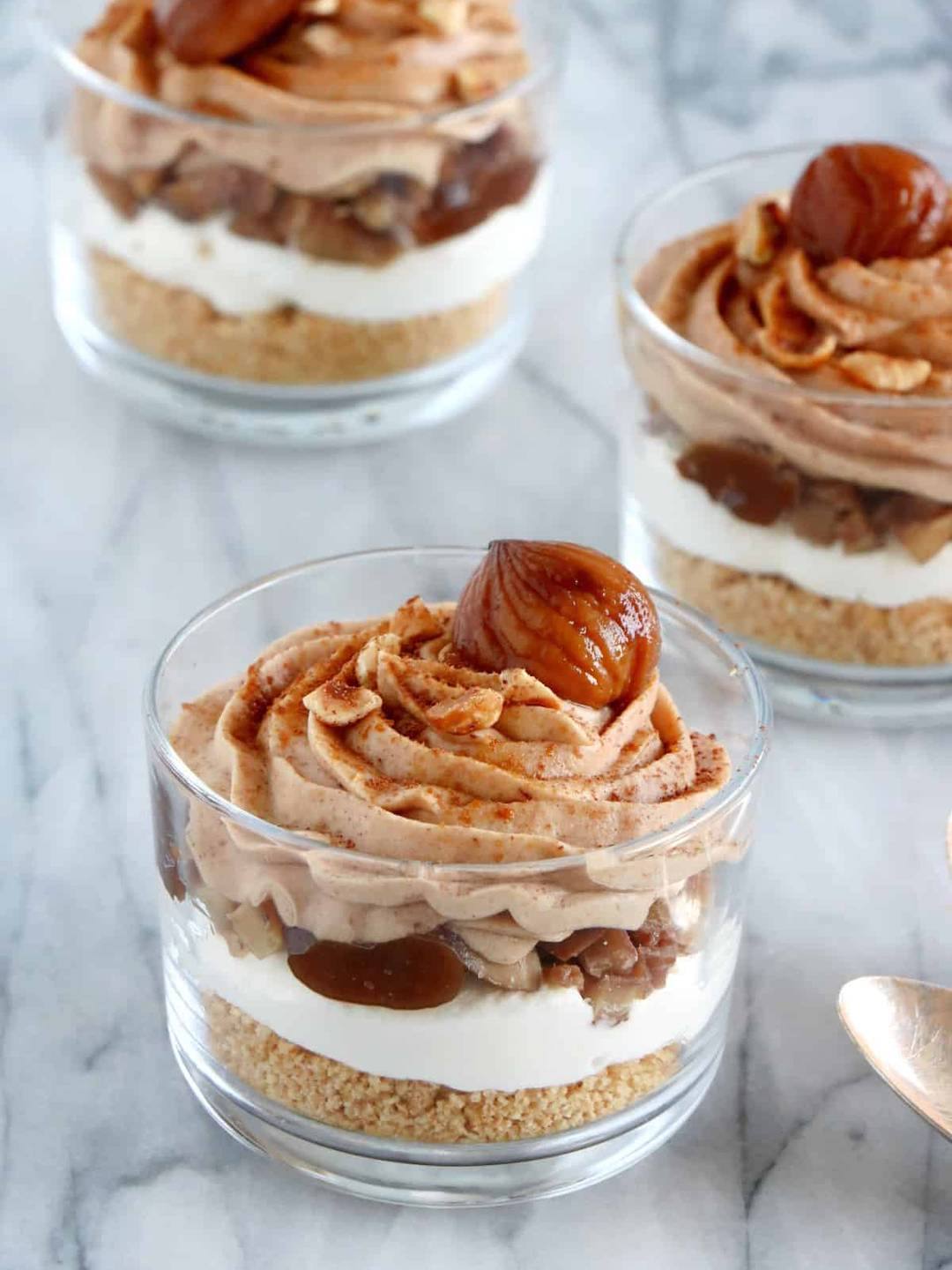 Verrines à la crème de marrons