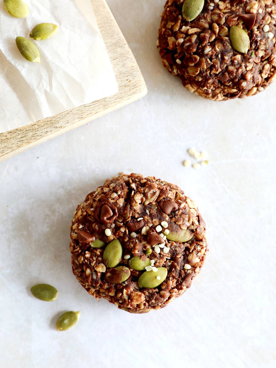 Cookies healthy avoine et chocolat