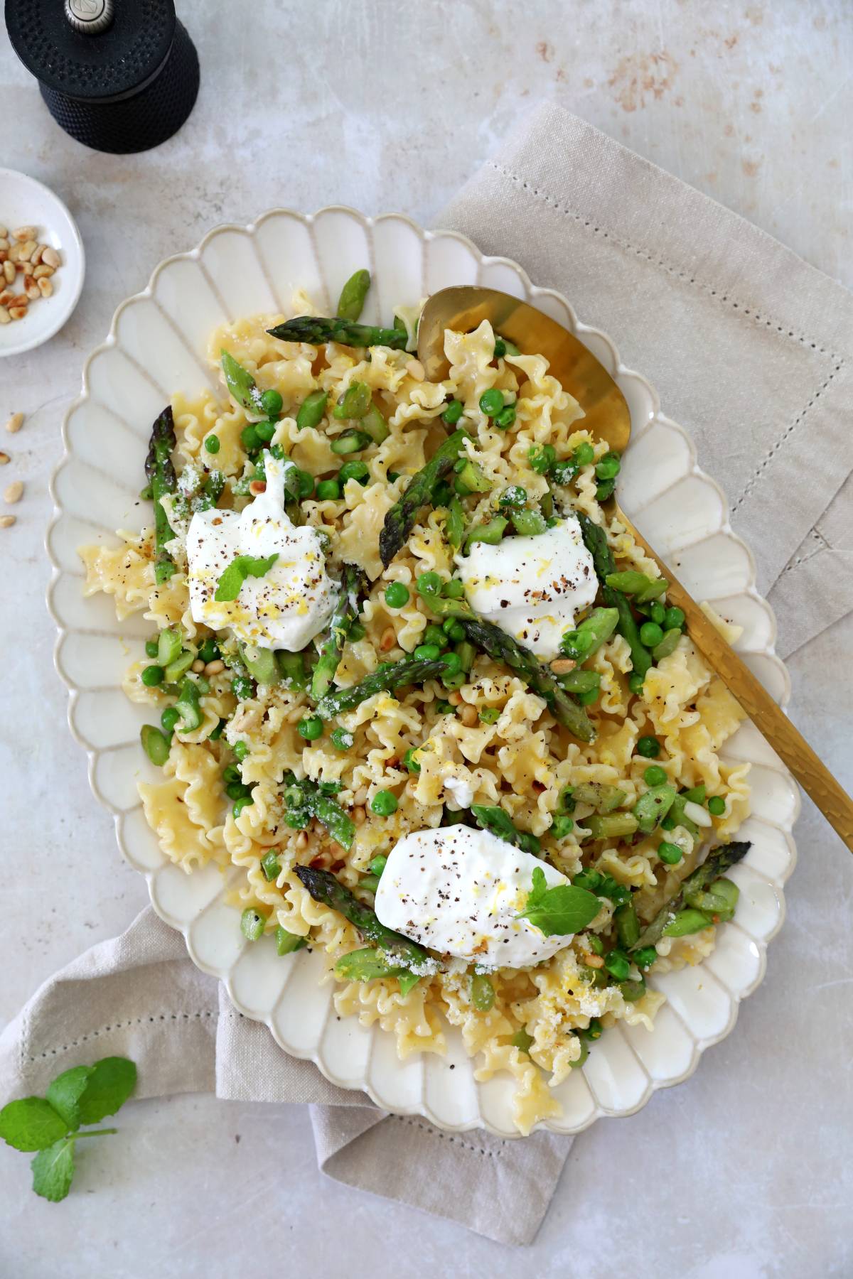 NEW! Spring Pea and Asparagus Pasta