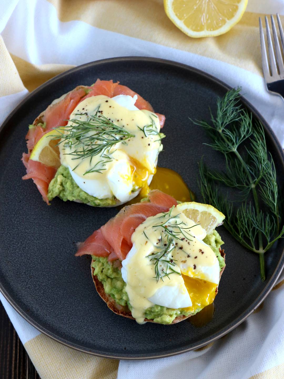 Salmon Avocado Eggs Benedict