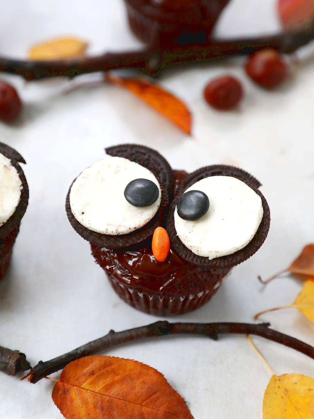 Cupcakes chouettes d'Halloween