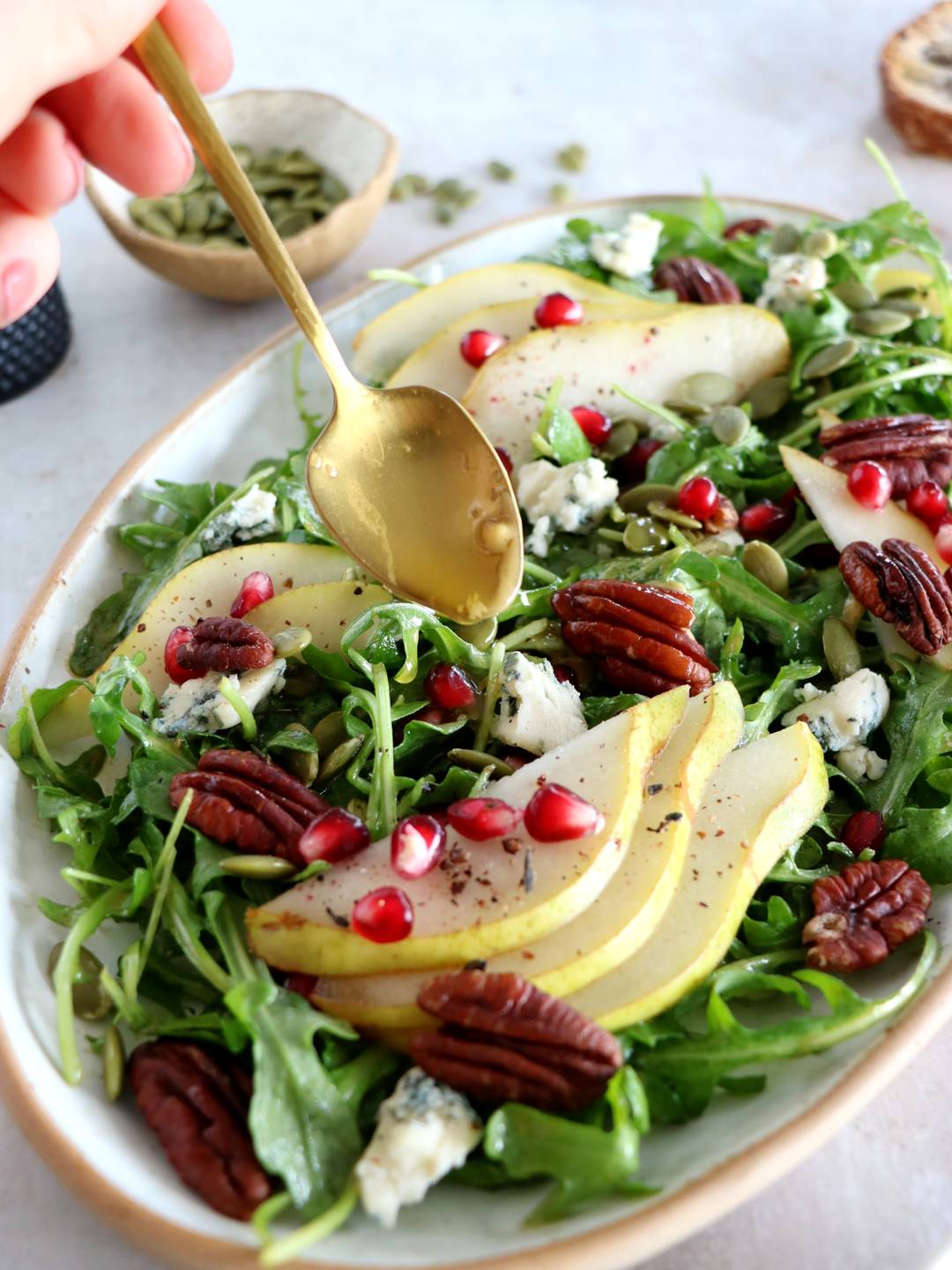 Salade de poires, roquette et Gorgonzola