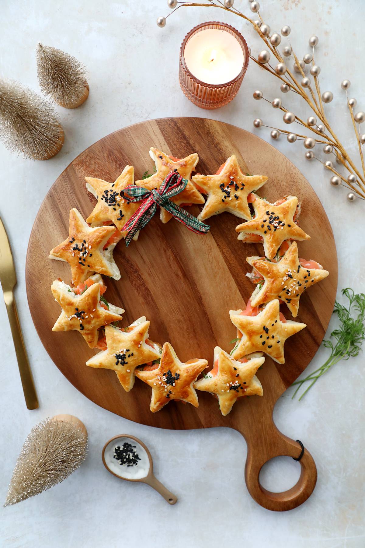 Smoked Salmon Puff Pastry Star Wreath