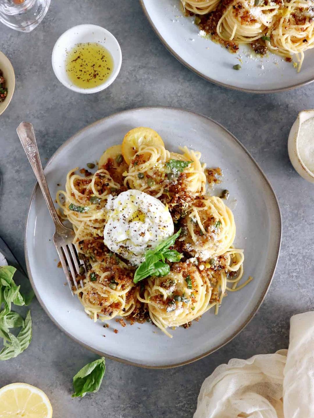 Lemon Butter Pasta with Burrata