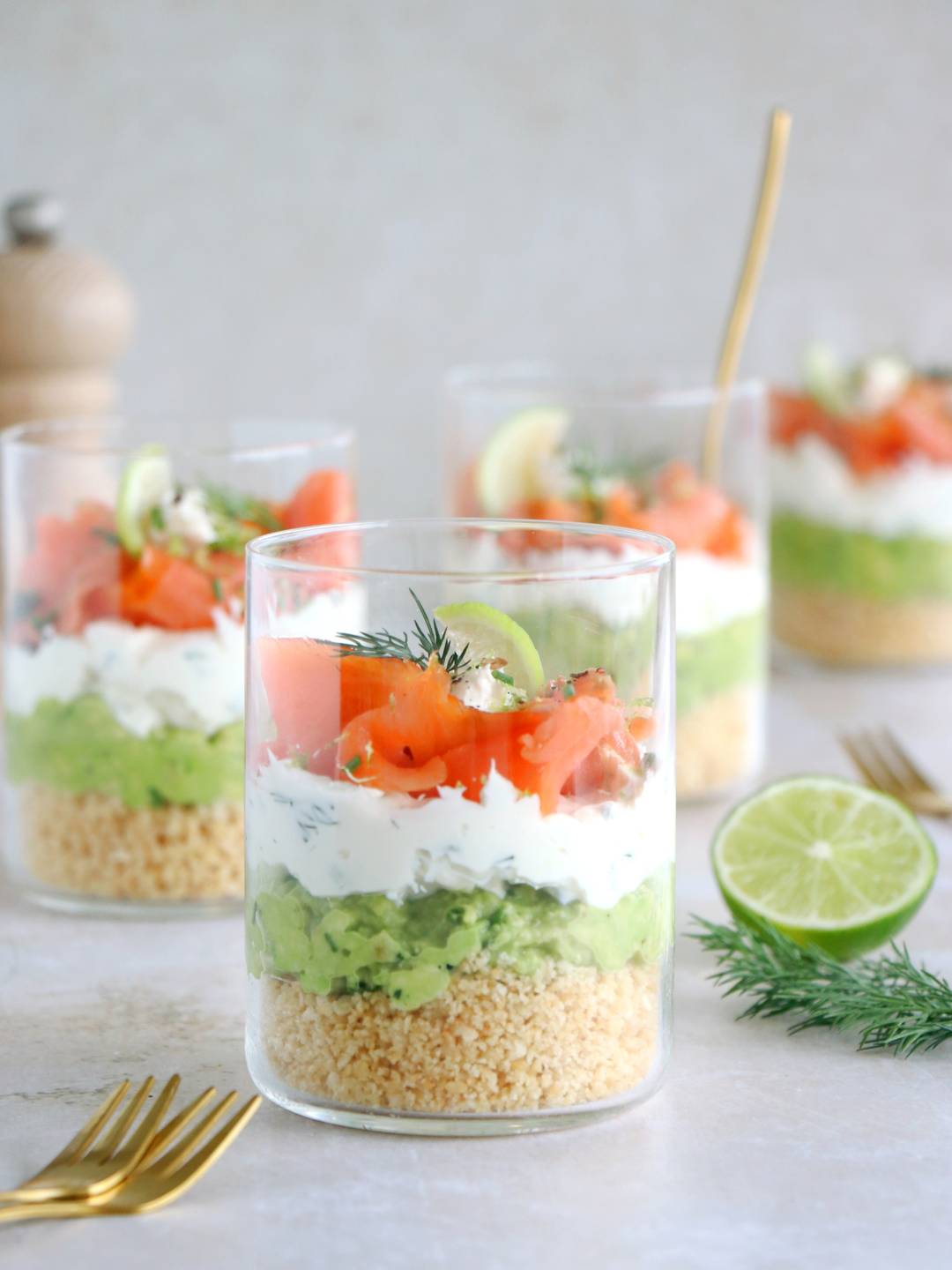 Verrines cheesecake de saumon fumé