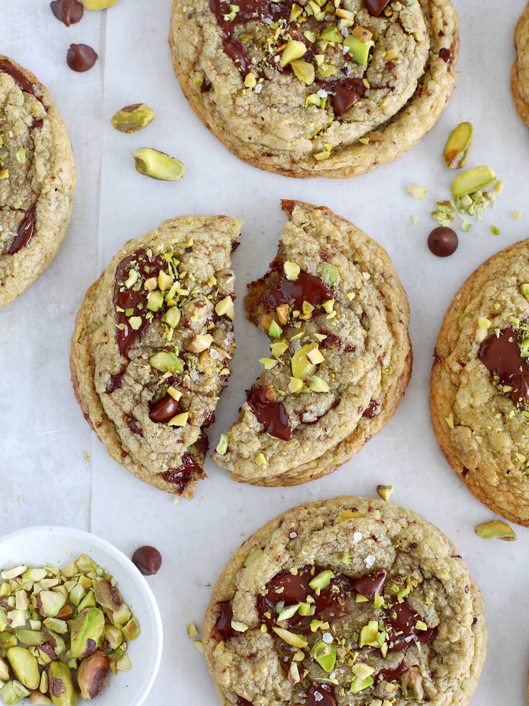 Pistachio Chocolate Chunk Cookies
