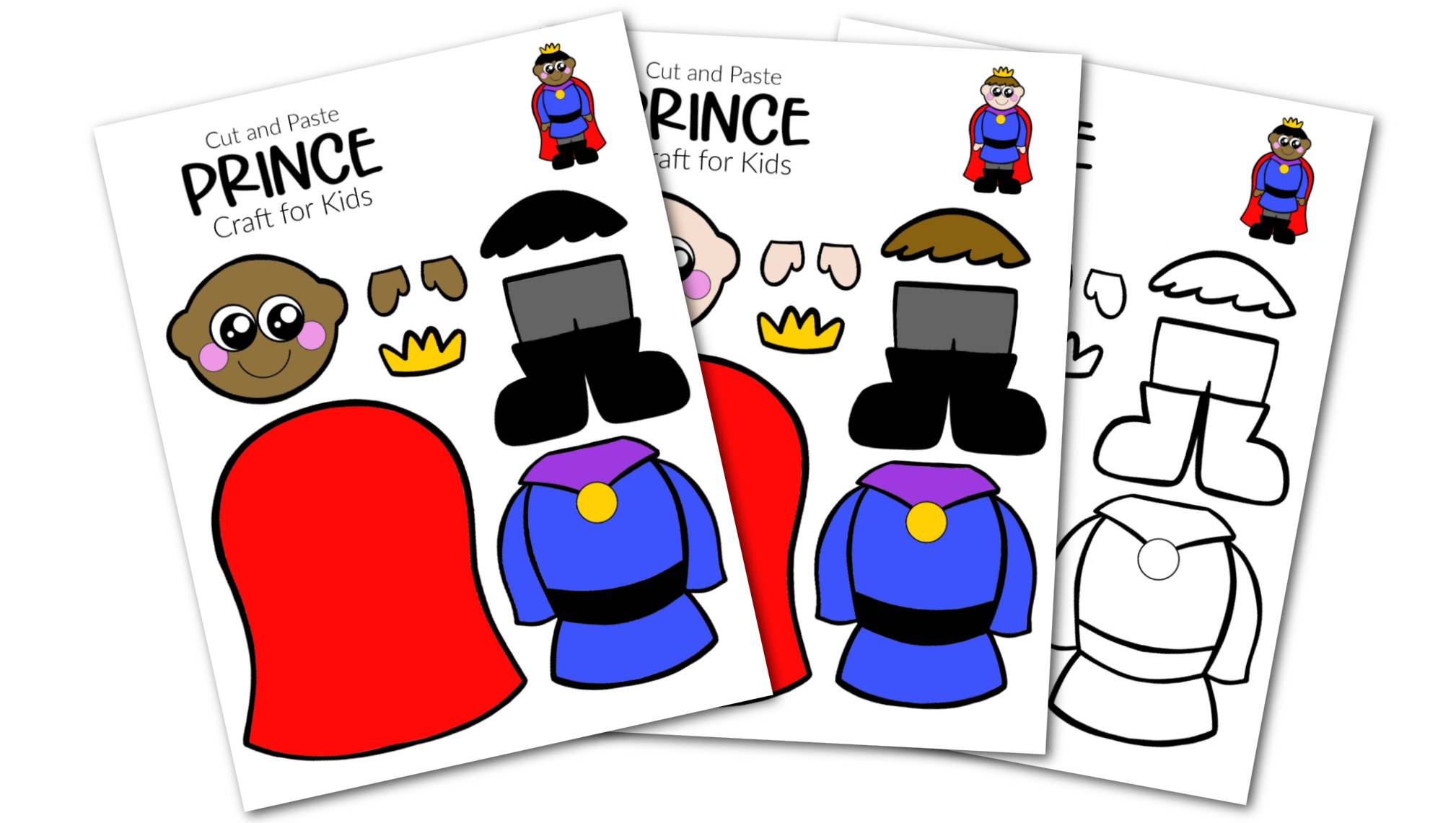 Free Printable Prince Craft Template Simple Mom Project