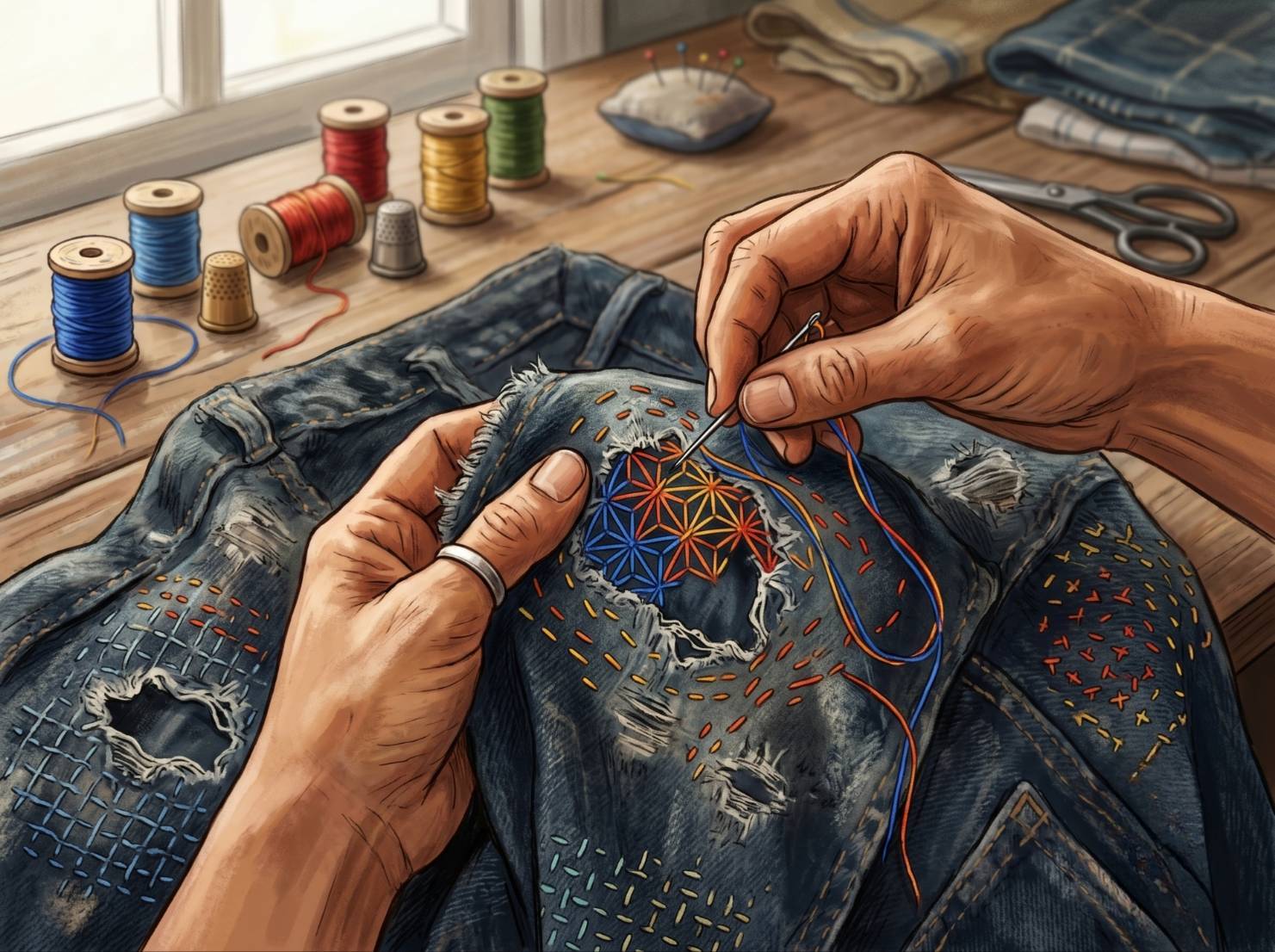 ?????????Visible Mending?????????????????????????Sashiko????????????????????????????????