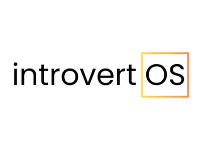 The introvert OS logo: serif text in black font with a sunrise square surrounding the 'OS'