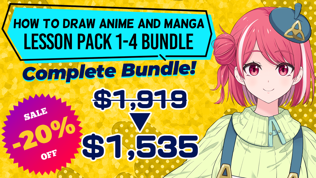 SAVE 10%! How to Draw Anime and Manga: Lesson Pack 1-4 Bundle