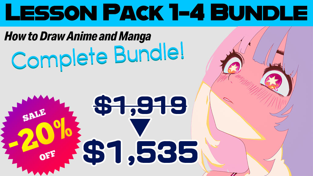 SAVE 10%! How to Draw Anime and Manga: Lesson Pack 1-4 Bundle