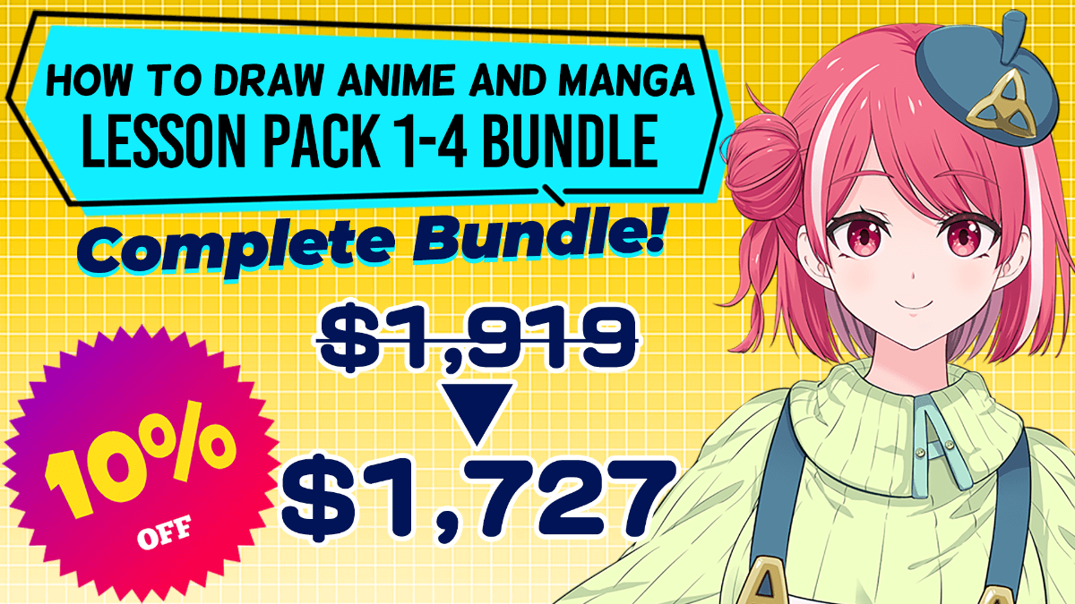 SAVE 10%! How to Draw Anime and Manga: Lesson Pack 1-4 Bundle