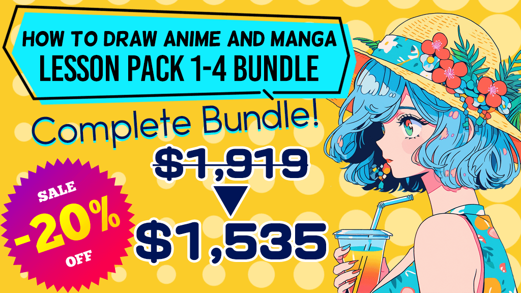 SAVE 10%! How to Draw Anime and Manga: Lesson Pack 1-4 Bundle