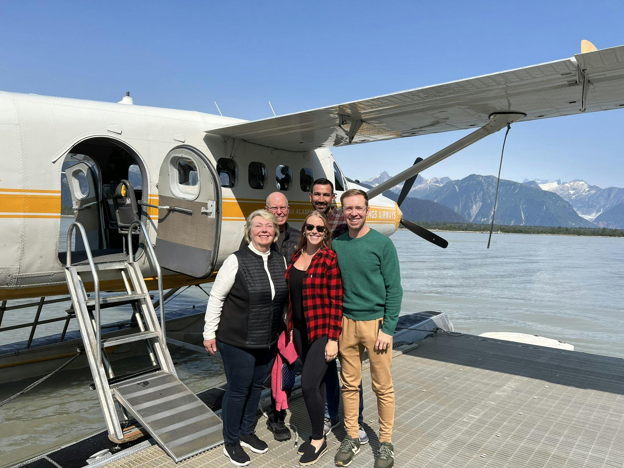 me and my family on an Alaska float plane