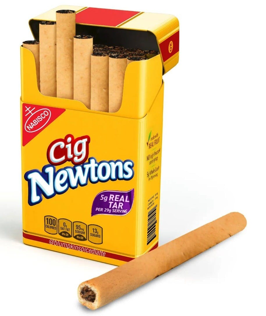 a pack of Cig Newtons