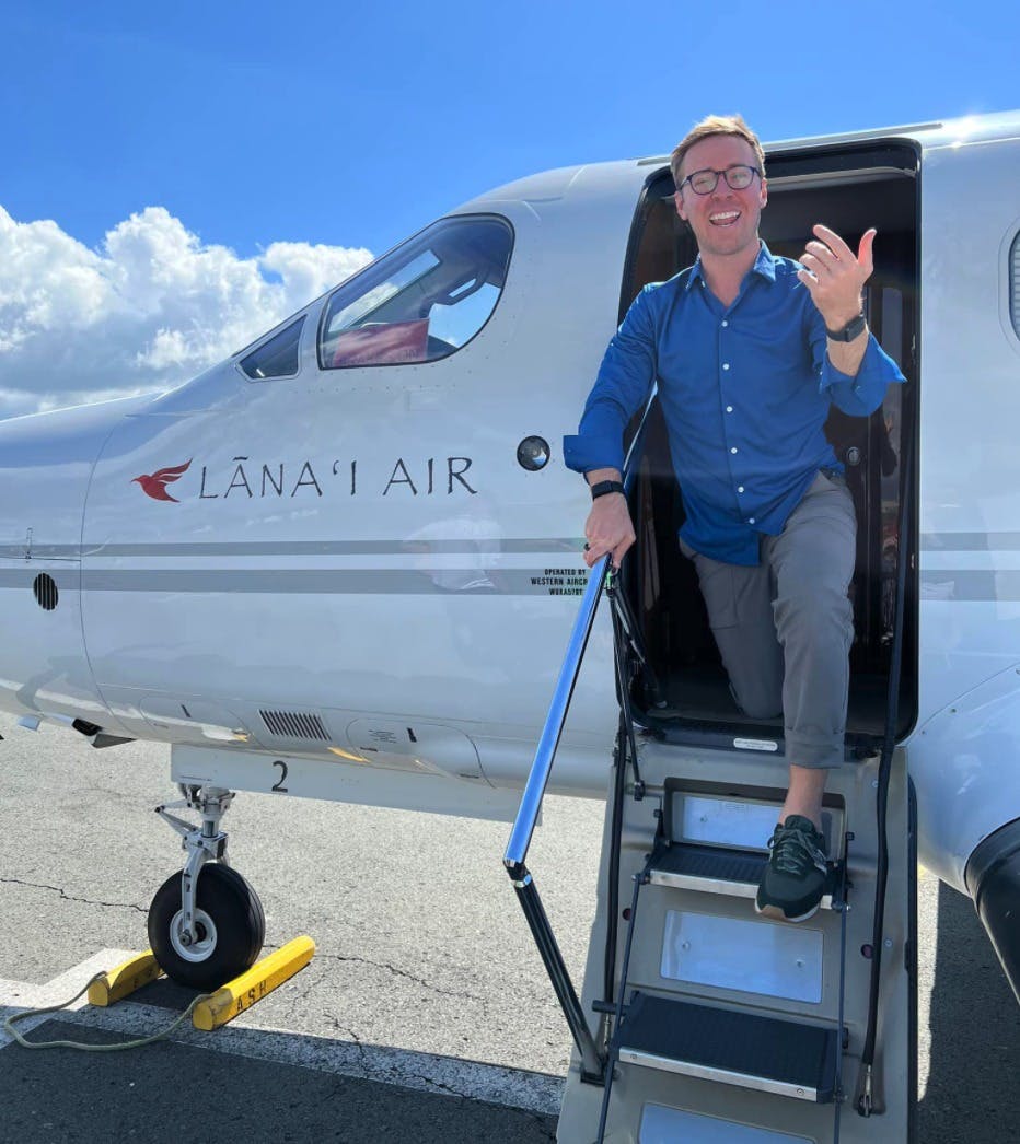 Me stepping out of a Pilatus PC-12