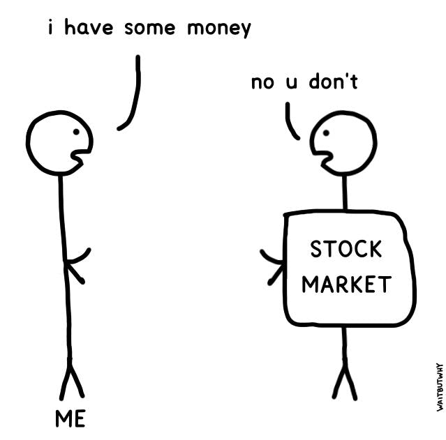 stickmen talking about the stock market