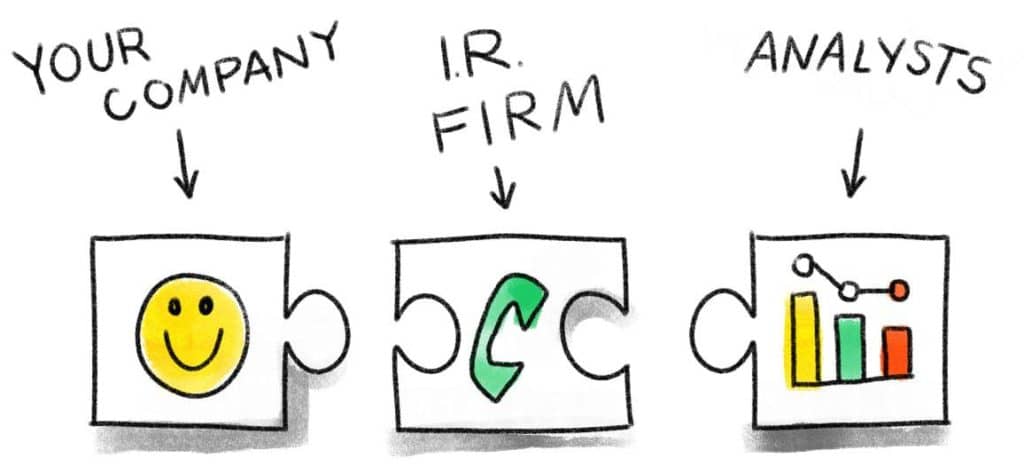 puzzle pieces with drawings on them talking about investor relations