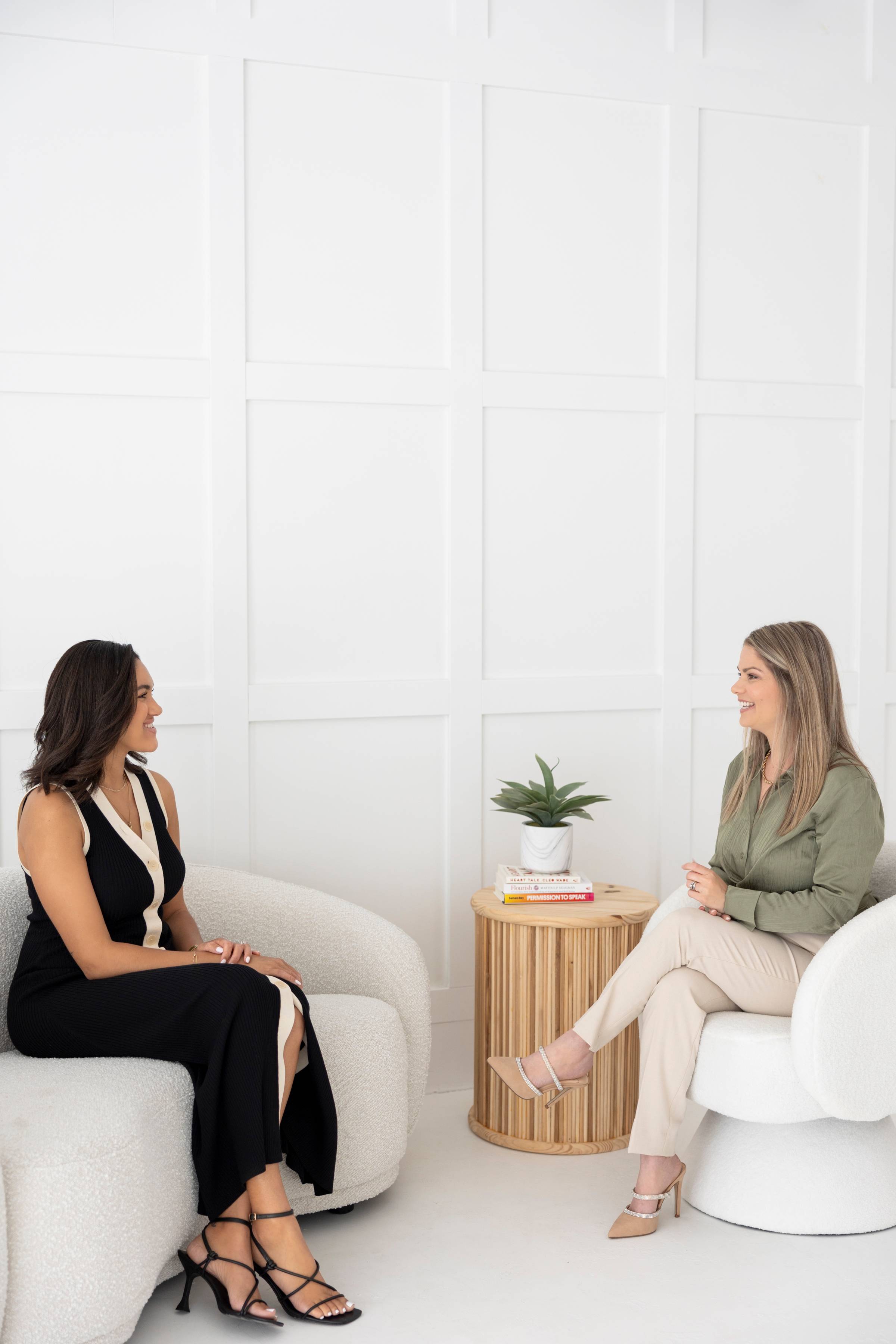 Two women talking