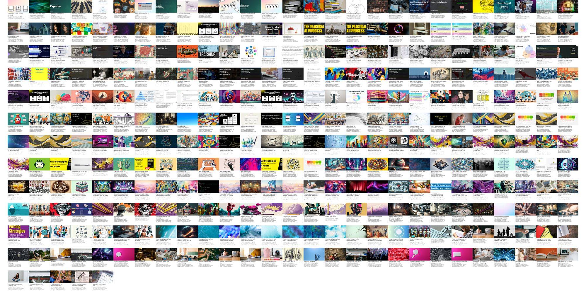 screenshot of almost 400 blog posts