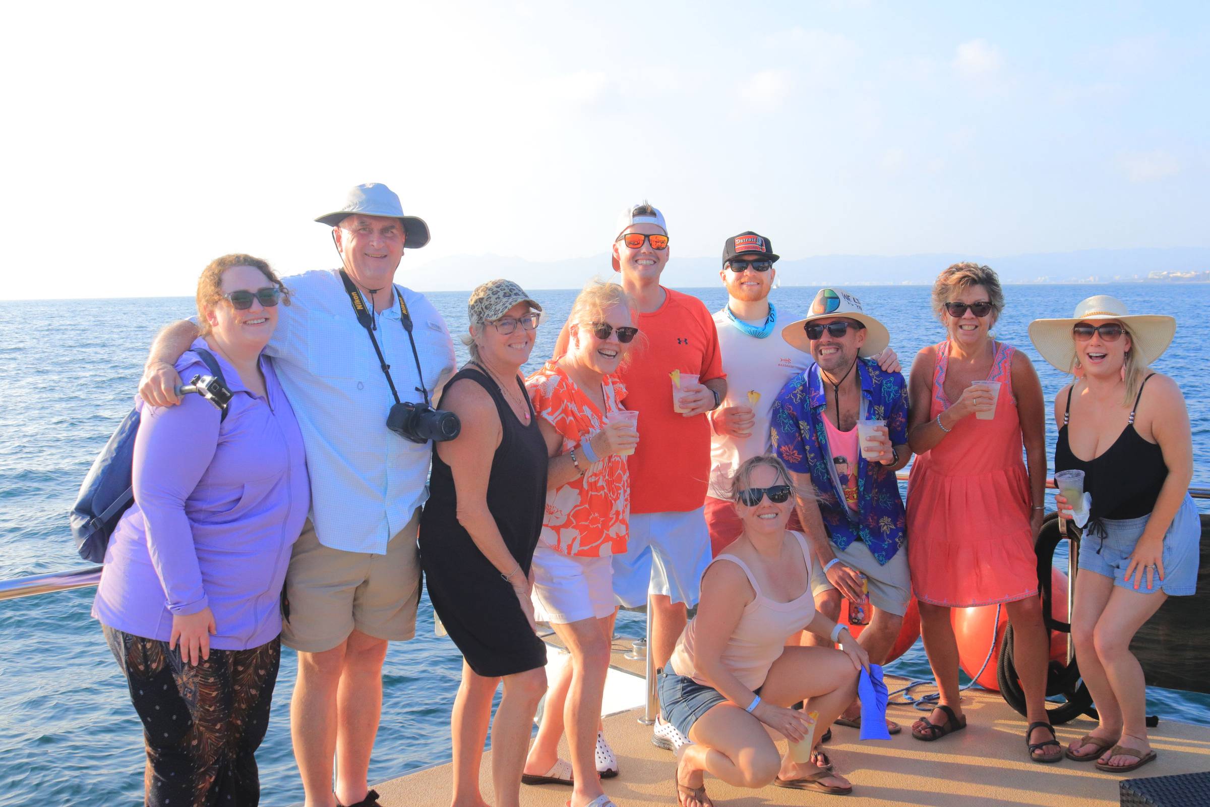 Rachel and squad on a mega yacht for a whale watching sunset cruise on her 40th birthday
