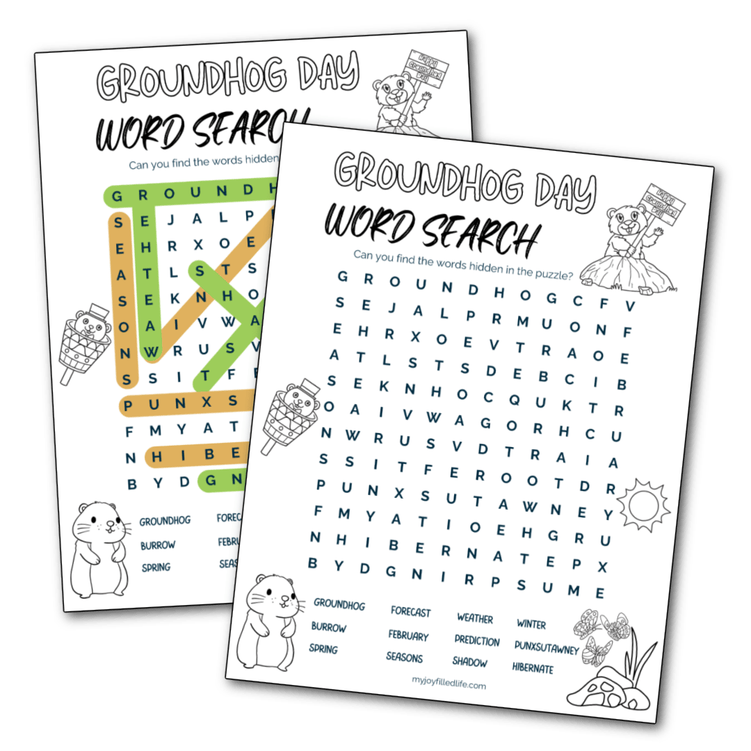 groundhog day word search