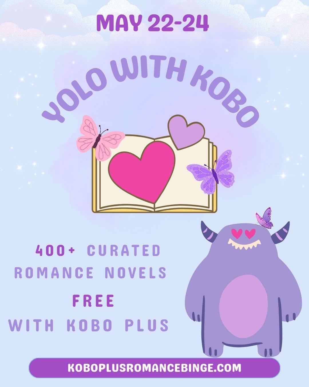 Yolo with Kobo purple monster hearts banner