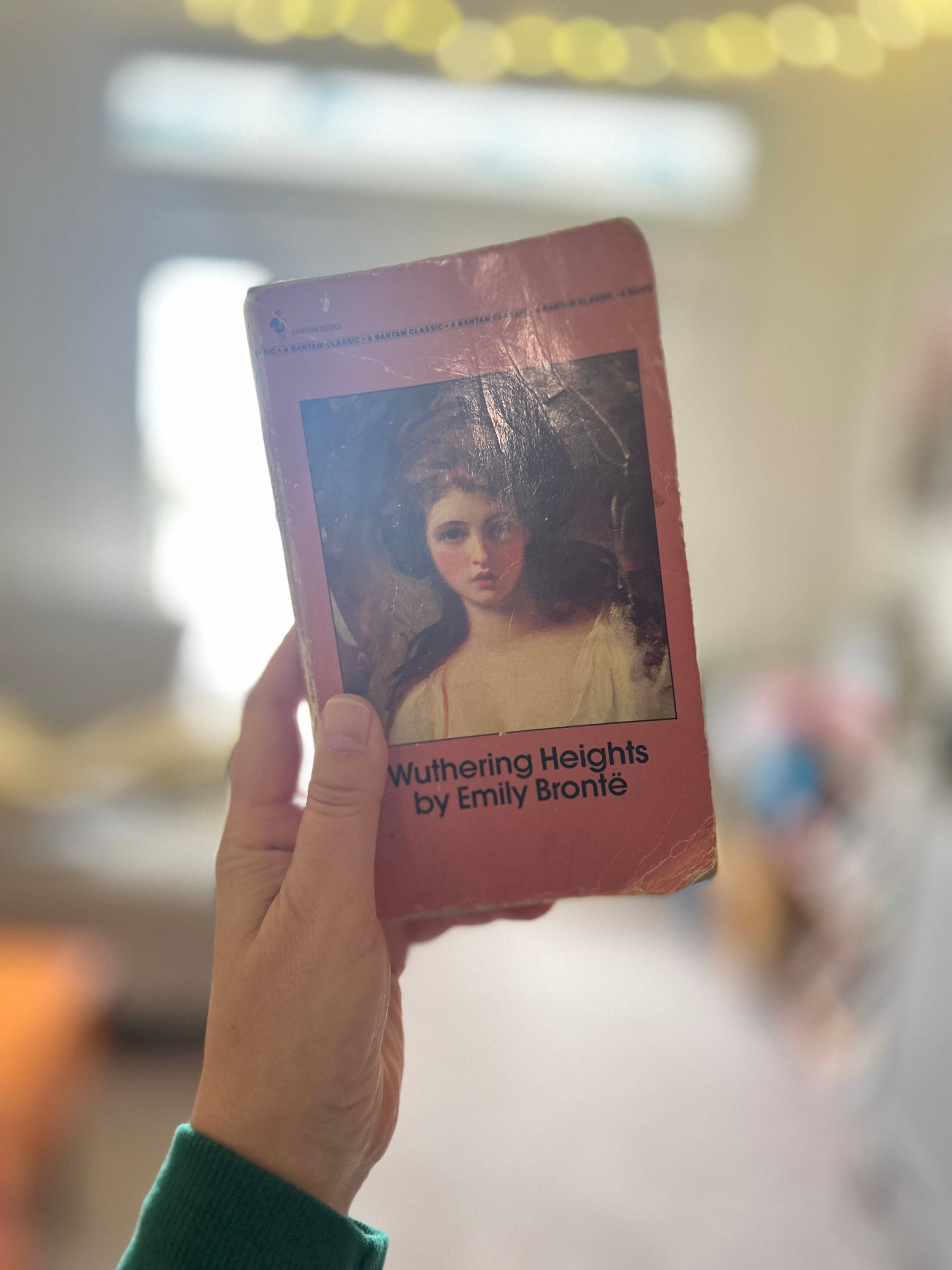 A paperback copy of Emily Brontë's Wuthering Heights