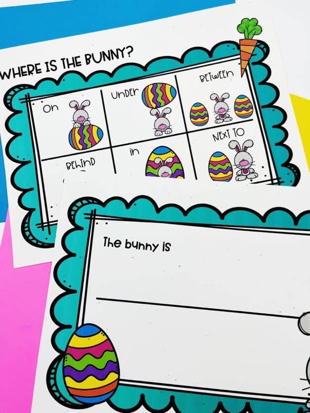 Where is the bunny? Positional Word Game