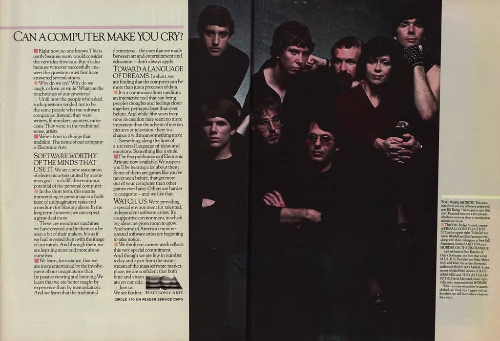 Eine alte Werbeanzeige meines ehemaligen Arbeitgebers Electronic Arts