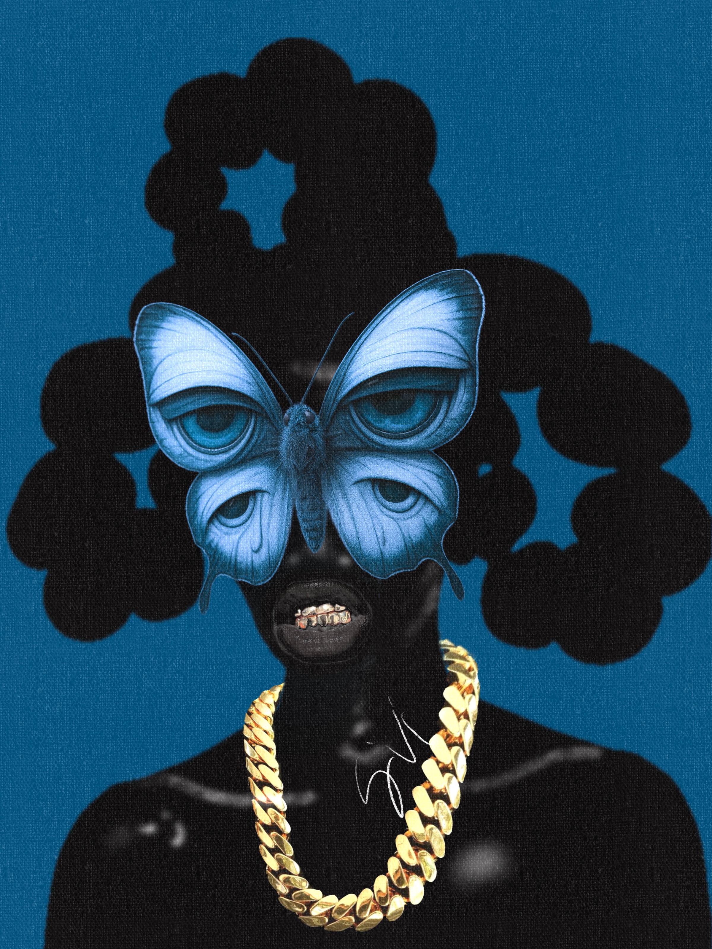 Beautiful in Blue Digital Art 