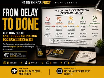 Clean whiteboard with a complete system mapped out — the architecture of an anti-procrastination operating system built from the ground up