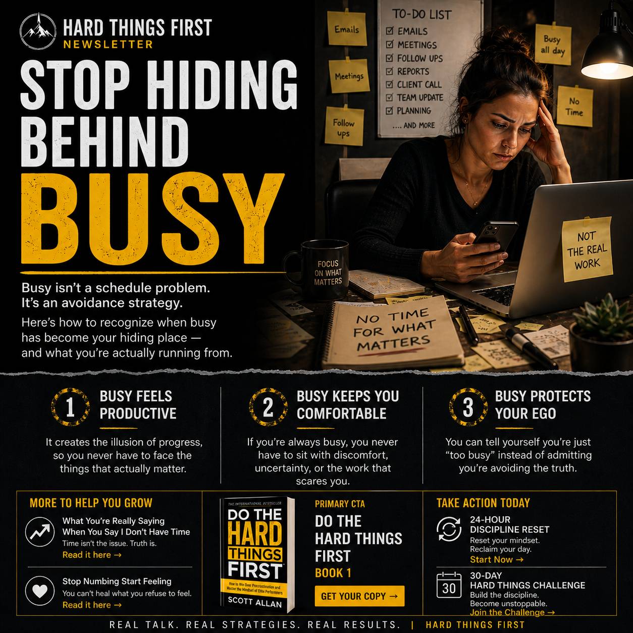 Busy isn't a schedule problem. It's an avoidance strategy. Here's how to recognize when busy has become your hiding place