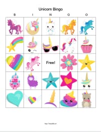 Unicorn Bingo Free Printable