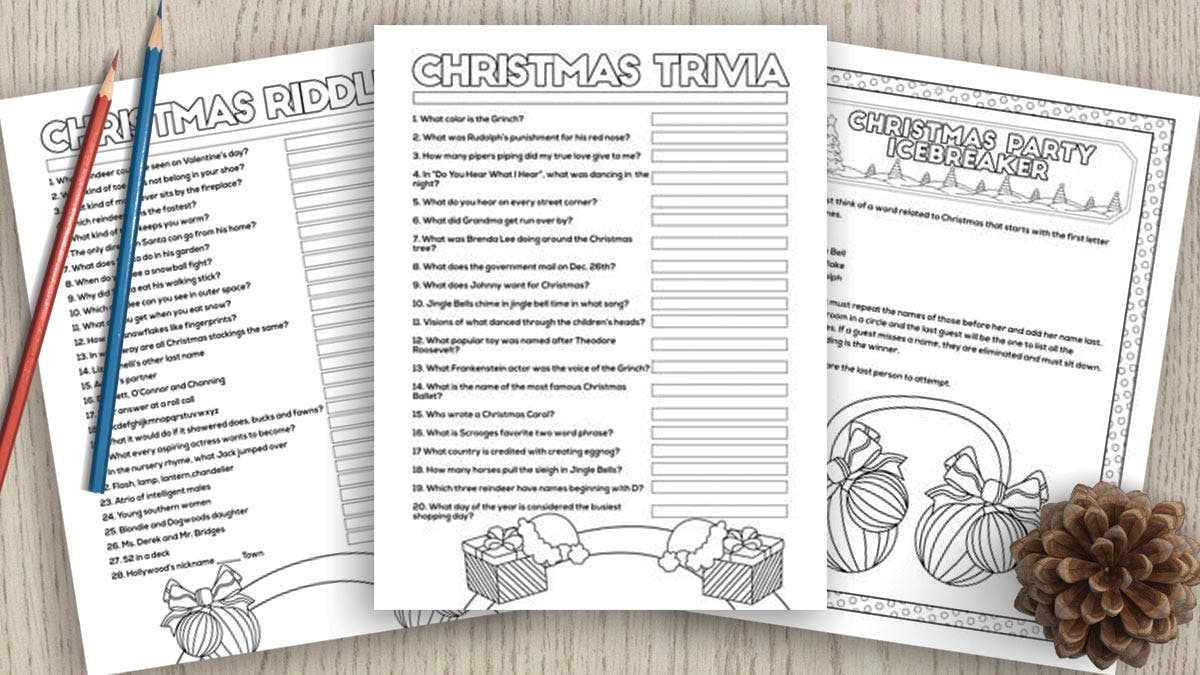 Free Printable Christmas Games For Parties And Families The Artisan Life