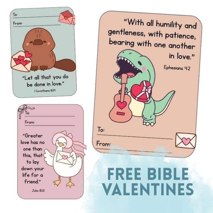 Cute cartoon bible valentines